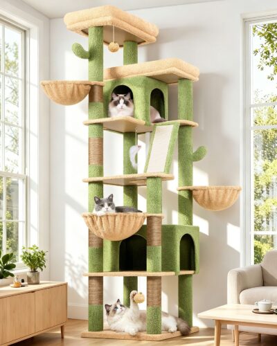 S80G Heavy Duty Cat Tree(Cactus Green,80-inch)